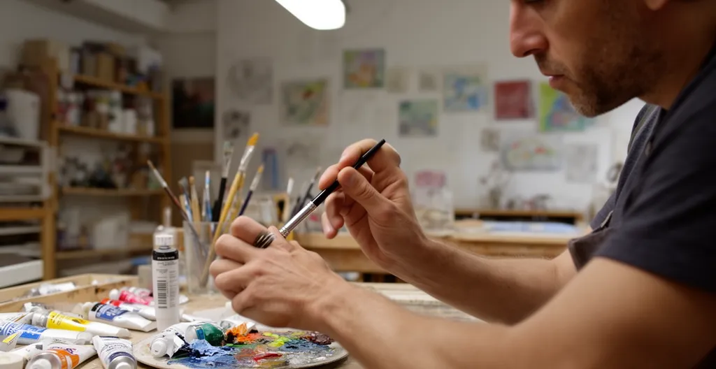 Participant engagé physiquement dans une expérience artistique interactive